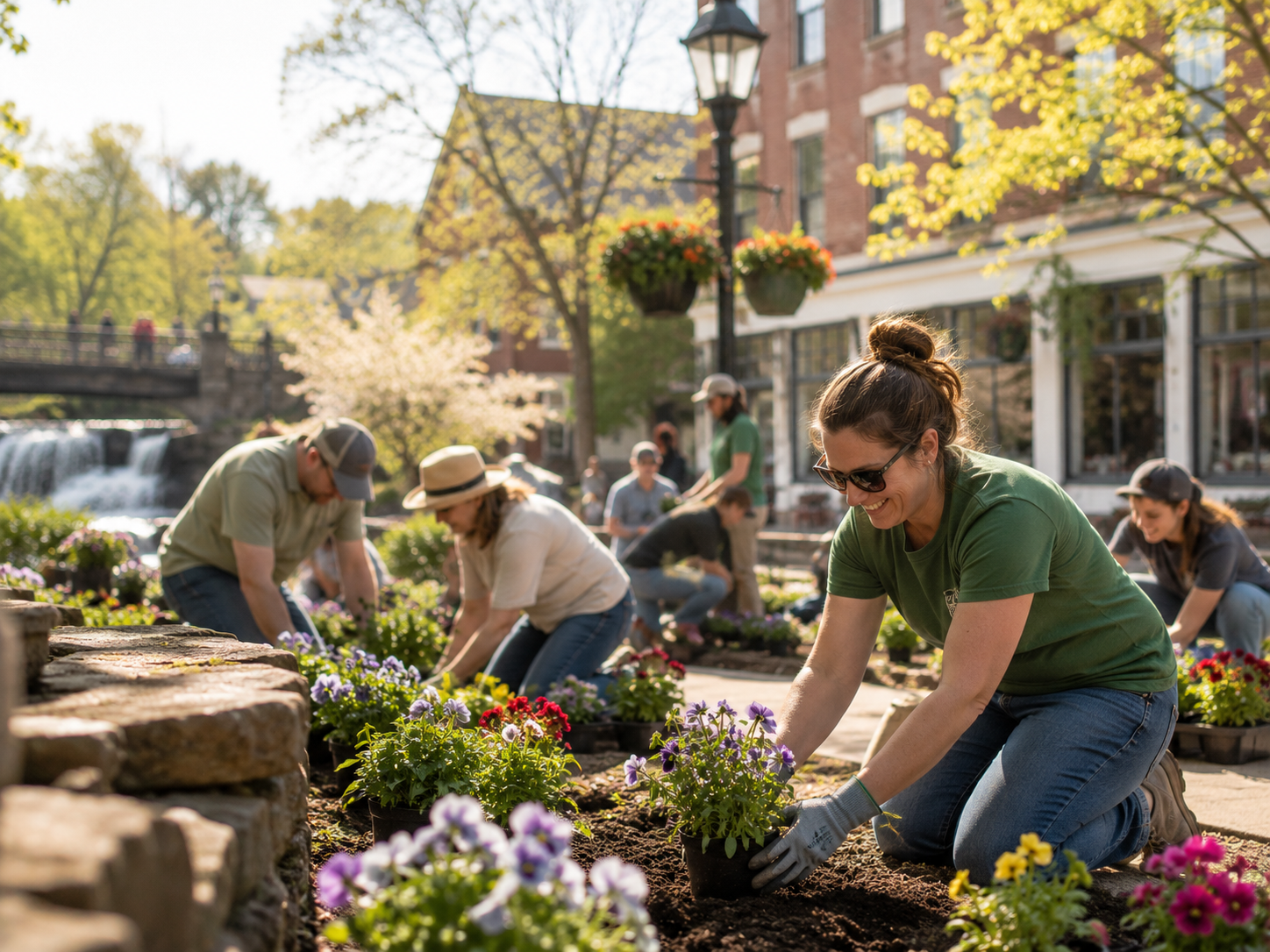 Volunteers at a Your HomeTown Chagrin Falls community event